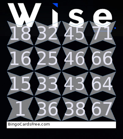 Wyse Bingo Card