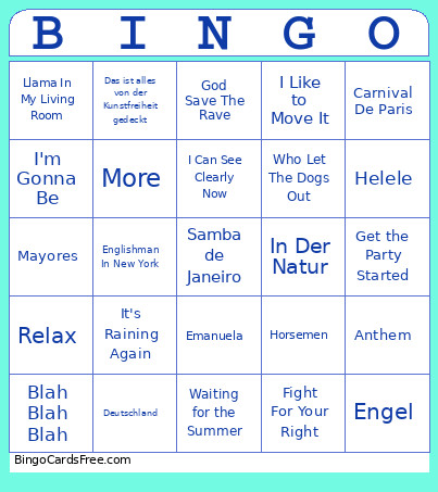 Zweites Drittel Bingo Card