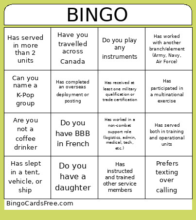 1 Bingo Card