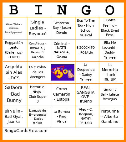 Cumple30Ainhoa Bingo Card
