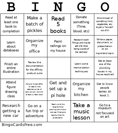 Nico Bingo Card