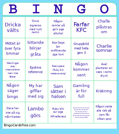 Ooo Bingo Card