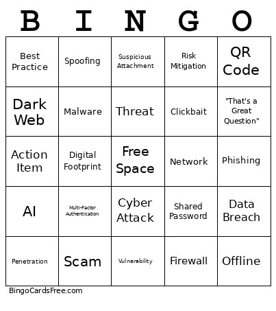 S Bingo Card