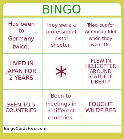 ST Bingo Card