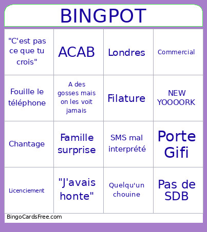 BINGPOT Bingo Card