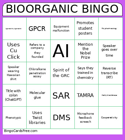 BIOORGANIC Bingo Card