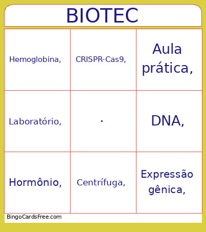 BIOTEC Bingo Card