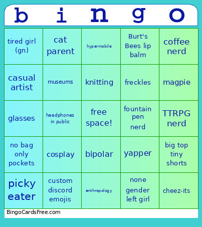Bipolar.bard Bingo Card