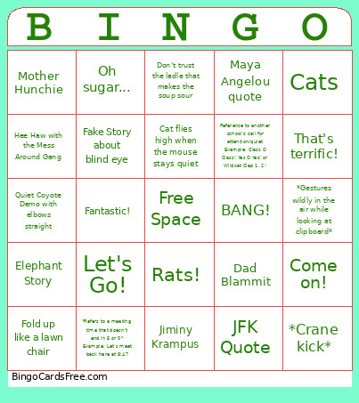 Birch Bingo Card