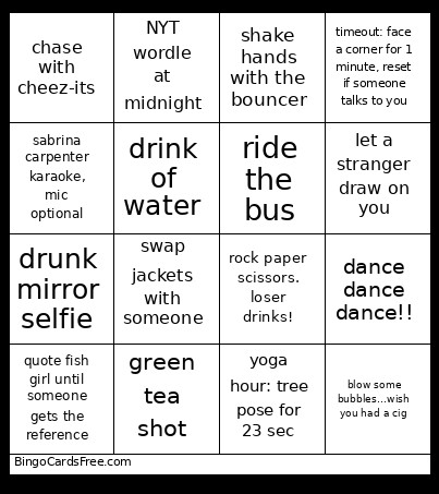 Birthday Bingo Card