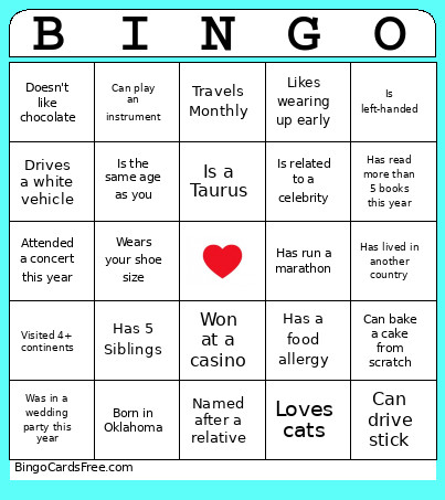 Birthday Bingo Card