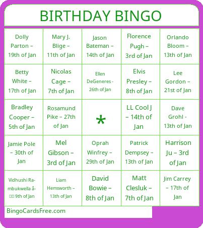 BIRTHDAY BINGO