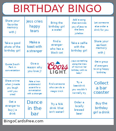 Birthday Bingo Card 2