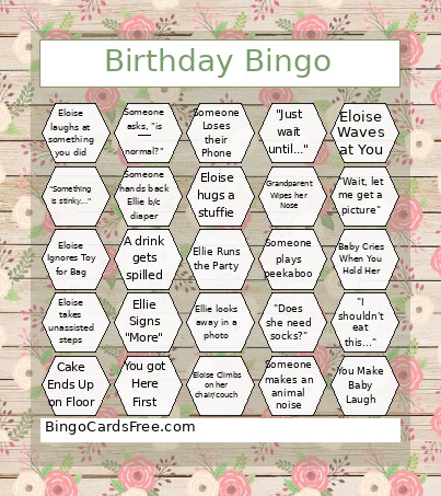 Birthday Bingo Card