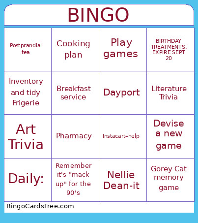 BIRTHDAY Bingo Card