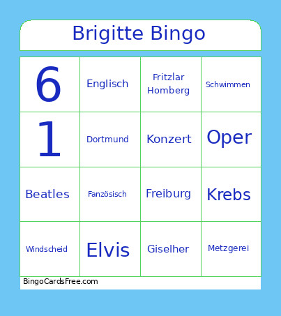 Birthday Bingo Card