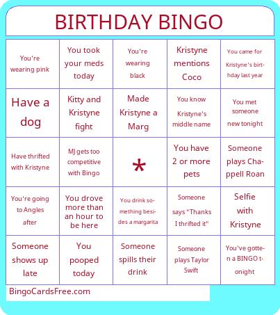 Birthday Bingo  Cards Free Pdf Printable Game, Title: BIRTHDAY BINGO