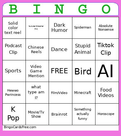 Bitch Bingo Card
