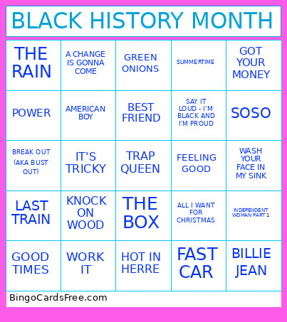 BLACK HISTORY MONTH Bingo Card