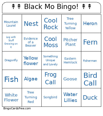 ↟↟ Black Mo ! ↟↟ Bingo Card