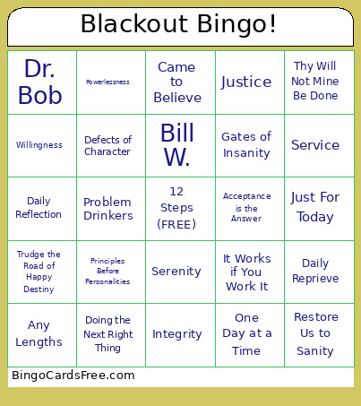 Blackout ! Bingo Card