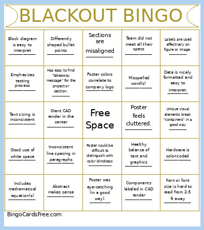 BLACKOUT Bingo Card