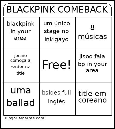 blackpink comeback bingo