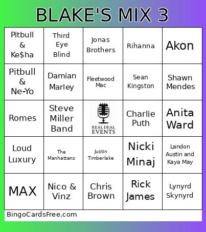 BLAKE'S MIX 3 Bingo