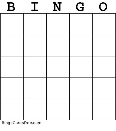 Blank Bingo Card