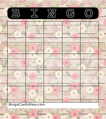 Blank Bingo Card Flowers