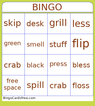 Blends Bingo Card