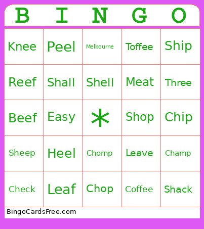 Blends Bingo Card