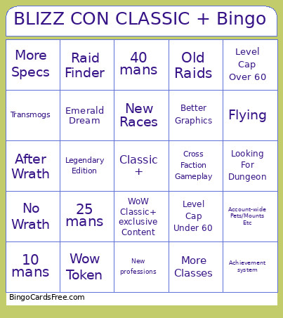 BLIZZ CON CLASSIC + Bingo Card