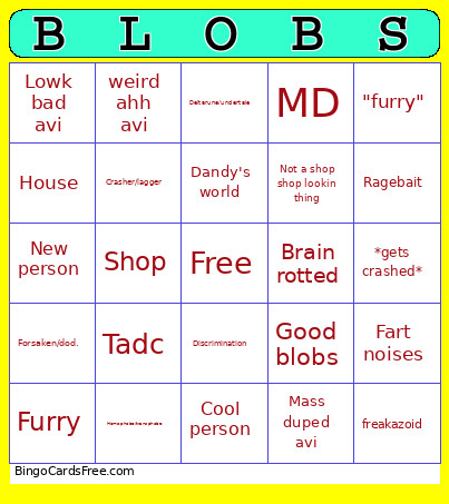 Blobtown Bingo Card