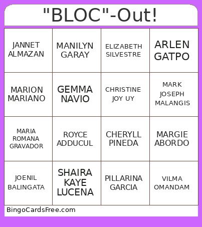 BLOC-Out! Bingo Card