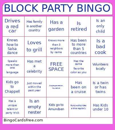 Block Party Bingo