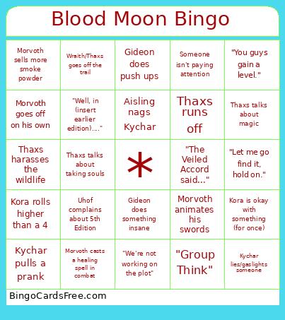 Blood Moon Bingo