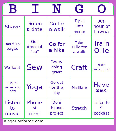 Bloom Bingo Card