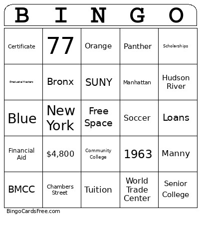 BMCC Explorers_MS Bingo Card