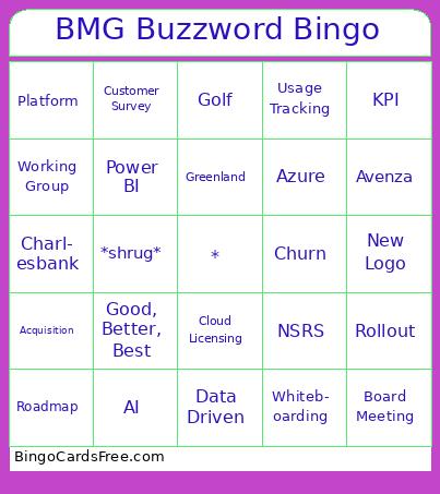 BMG Buzzword Bingo