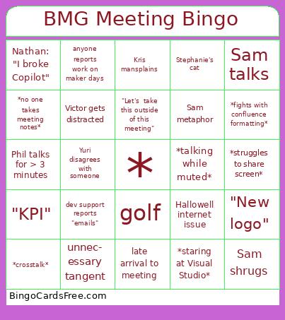 BMG Meeting Bingo