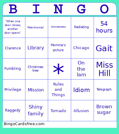 BNB Ch. 5-7 Bingo Card
