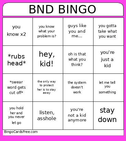 BND Bingo Card
