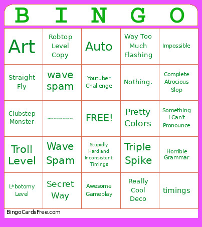 Bobby Bingo Card