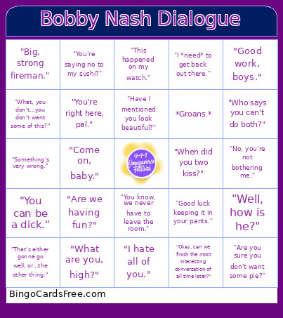 Bobby Nash Dialogue Bingo Card
