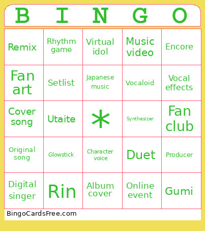 Bocoid Bingo Card