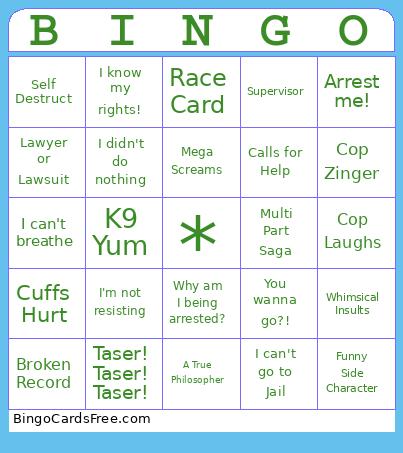 Bodycam Bingo Card 2