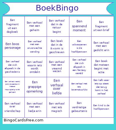 Boek Bingo Card