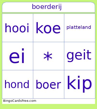 boerderij  Bingo