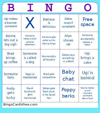 Boiz Bingo Card